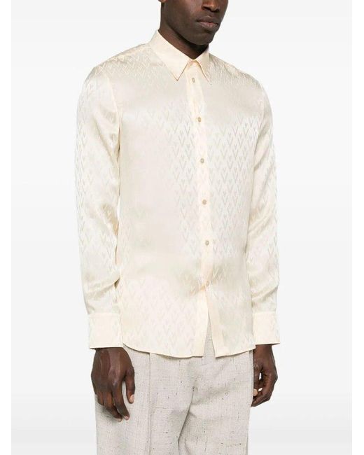 Valentino Natural Patterned Long Sleeve Shirt for men