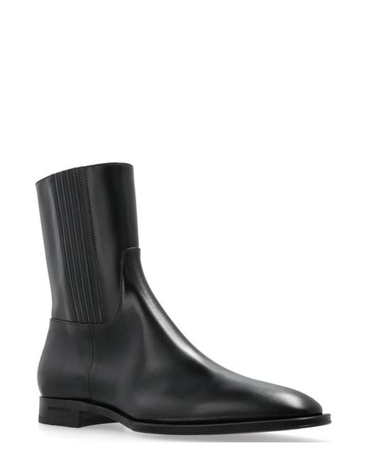 DSquared² Black D2 Classic Flat Ankle Boots for men