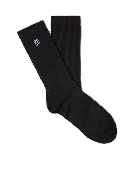 Givenchy Black Cotton Logo Socks for men