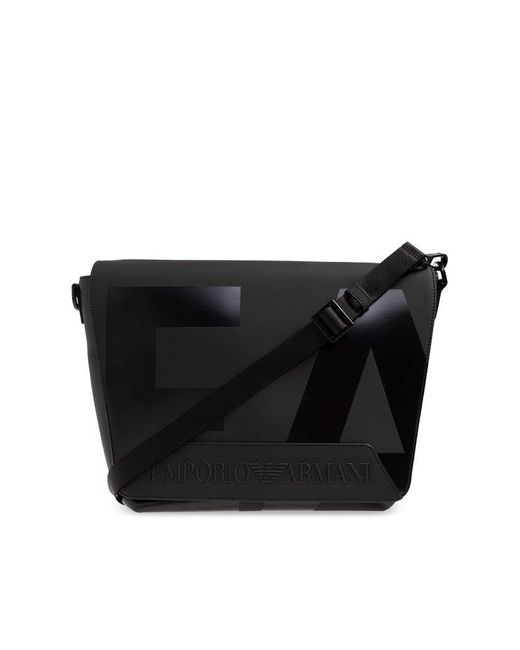 Emporio Armani Black Shoulder Bag With Logo, for men