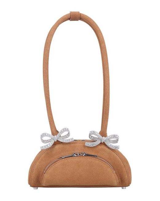 Self-Portrait White Curved Mini Shoulder Bag