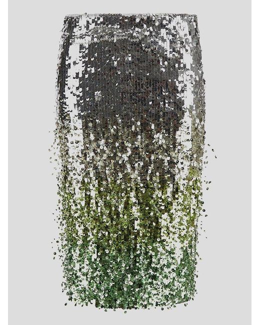 Des Phemmes Green Sequin Pencil Skirt
