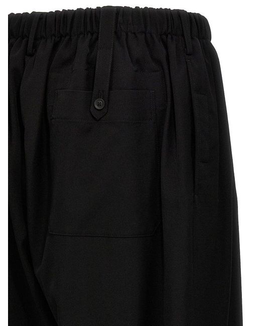 Yohji Yamamoto Black 'U-Gather Cropped' Pants for men