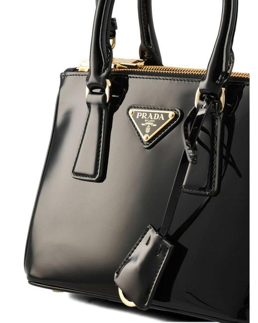 Prada Black Galleria Mini Patent Top-handle Bag