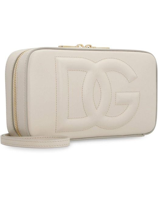 Dolce & Gabbana Black Dg Logo Leather Camera Bag