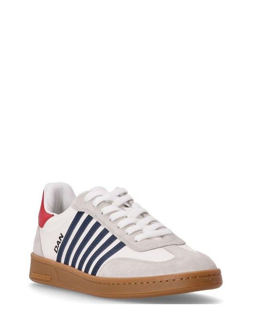 DSquared² White Round Toe Low-top Sneakers for men