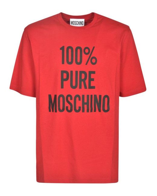 Moschino Red 100% Pure T-Shirt for men