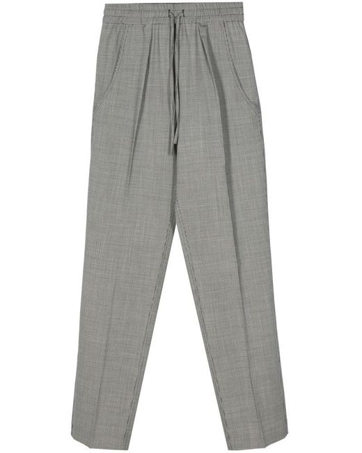 Isabel Marant Gray Liska Checked High-rise Trousers