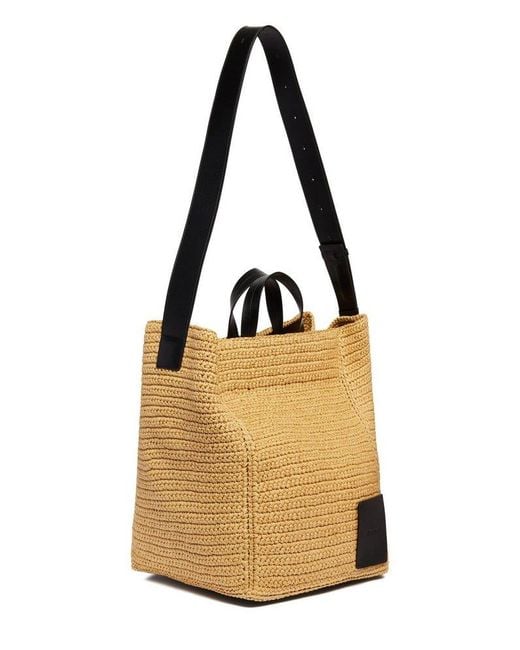 Jil Sander Brown Crochet Utility Top Handle Bag
