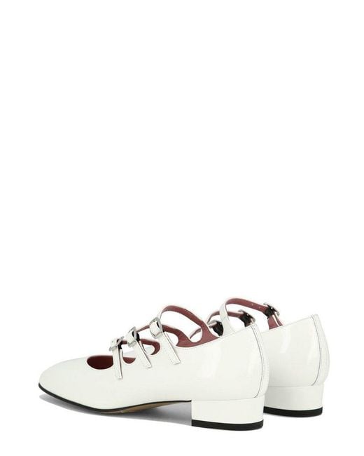 CAREL PARIS White Ariana Mary Jane Flats