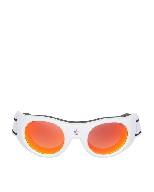 Moncler Orange Shield Frame Sunglasses