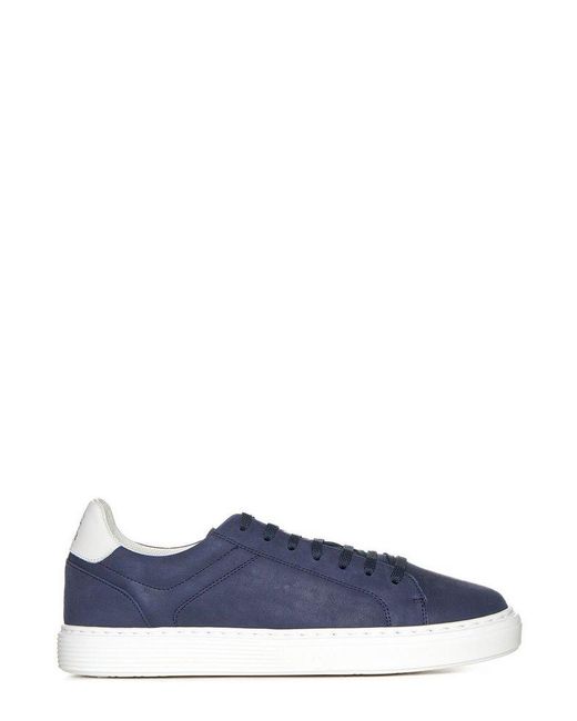 Brunello Cucinelli Blue Low-top Laced Sneakers for men