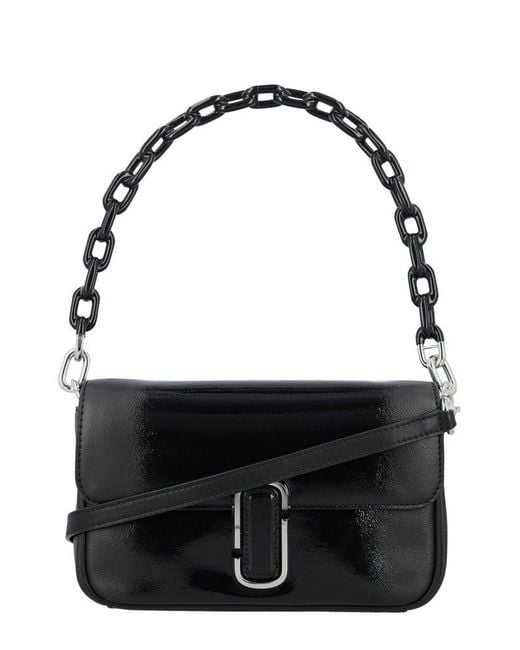 Marc Jacobs The Shadow Patent Leather J Marc Shoulder Bag in Black | Lyst