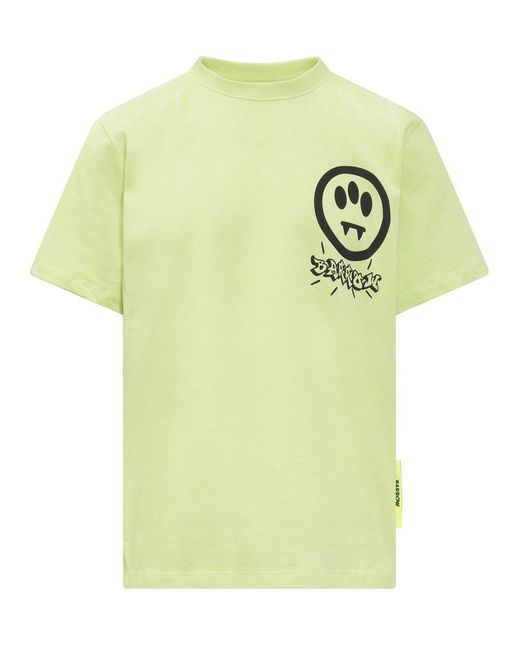 Barrow Yellow Logo Printed Crewneck T-shirt for men