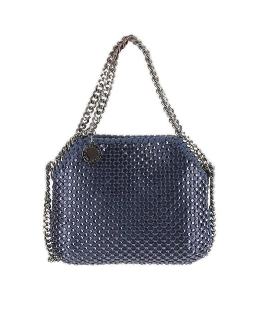 Stella McCartney Blue Mini Falabella Crystal Mesh Bag