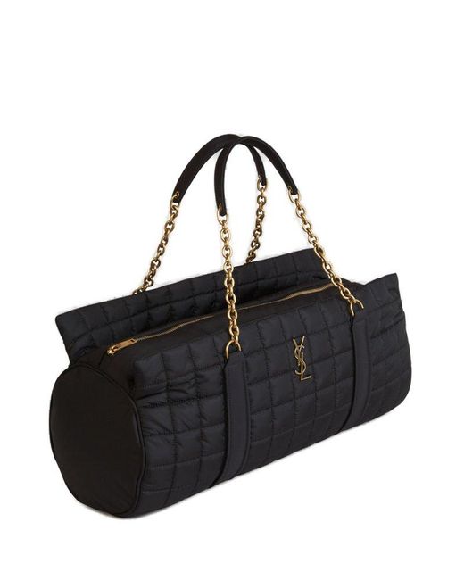 Saint Laurent Gloria Quilted Nylon Holdall in Black Lyst