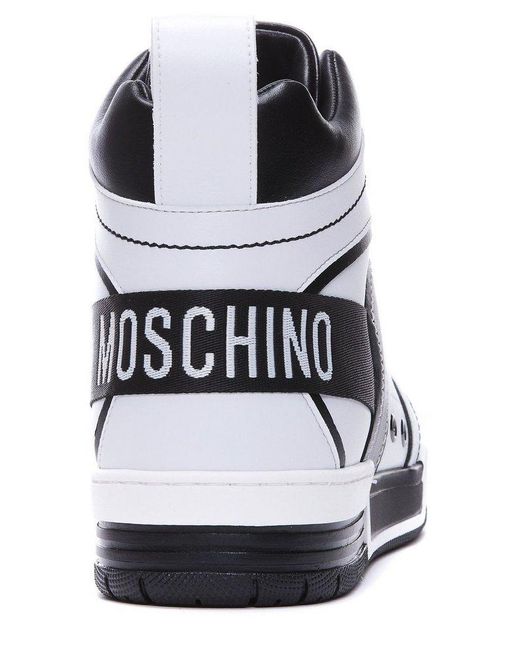 Moschino White Lace-up High-top Sneakers for men