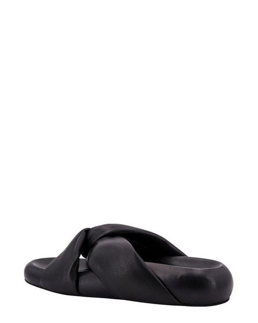 Marni Black Twist Detailed Slip-On Sandals