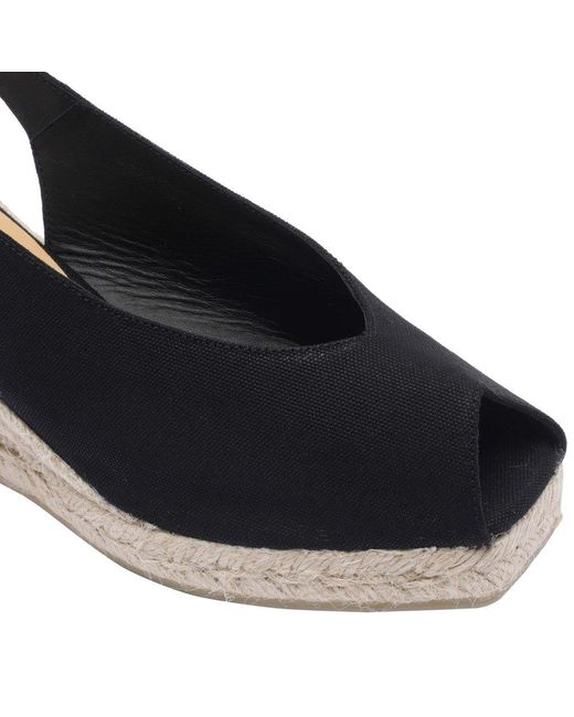 Castañer Dosalia Peep-Toe Espadrilles in Black | Lyst UK