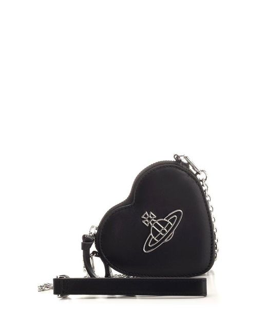 Vivienne Westwood Orb Plaque Heartshaped Clutch Bag in Black Lyst UK