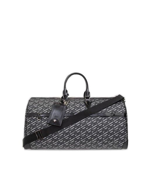 Versace Black Monogram Zipped Holdall Bag for men