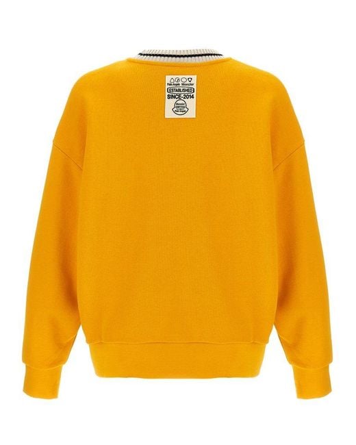 Moncler Genius Yellow Moncler X Palm Angels Logo Patch Crewneck Sweatshirt for men