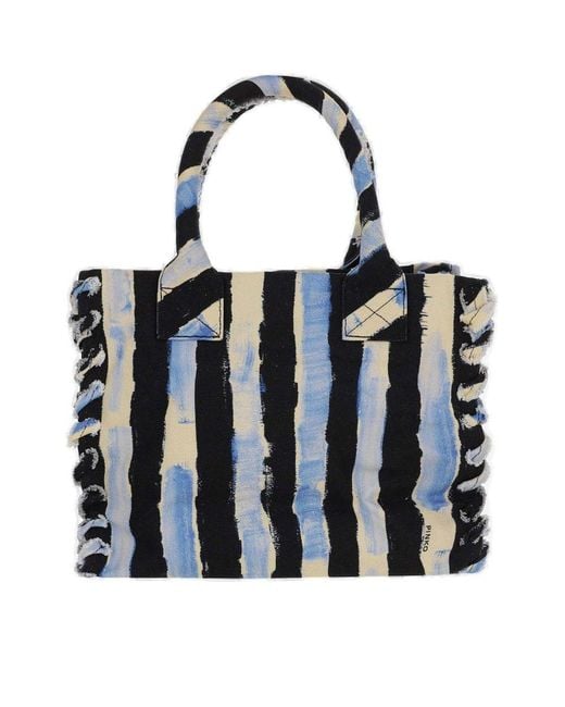 Pinko Blue Tote Bag With Embroidered Logo