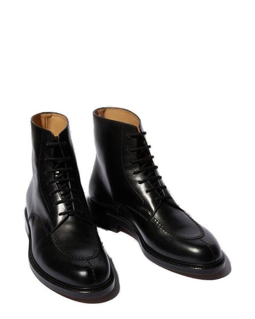 SCAROSSO Ben Almond Toe Lace Up Boots in Black for Men Lyst