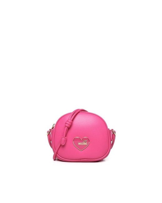 Love Moschino Pink Logo-plaque Zipped Crossbody Bag