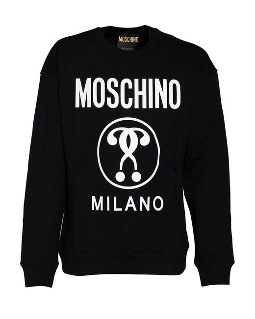 Moschino Black Logo Printed Crewneck Sweatshirt for men