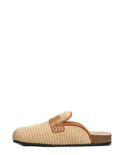J.W. Anderson Brown Woven Designed Penny-slot Mules