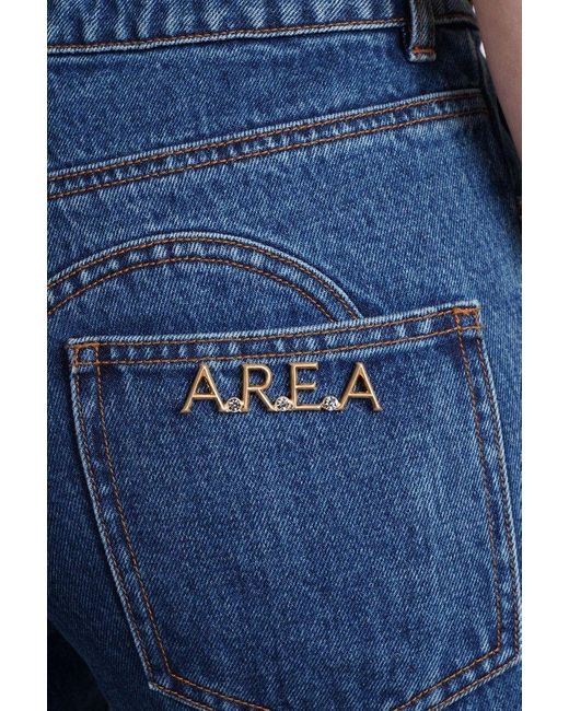 Area Blue Jumbo Embellished Straight-leg Jeans
