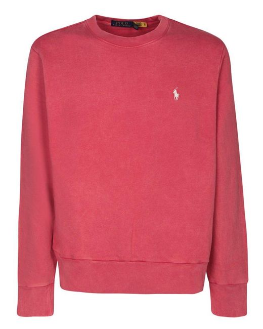 Polo Ralph Lauren Pink Pony Embroidered Crewneck Sweatshirt for men