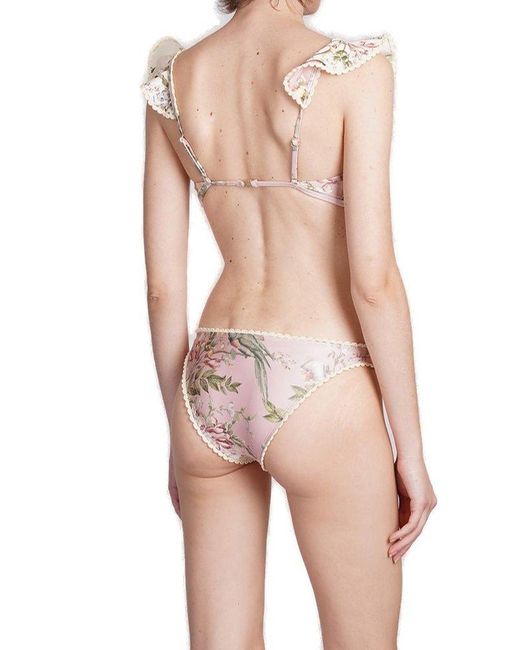 Zimmermann Waverly Crochet Frill Bikini Set in Pink Lyst