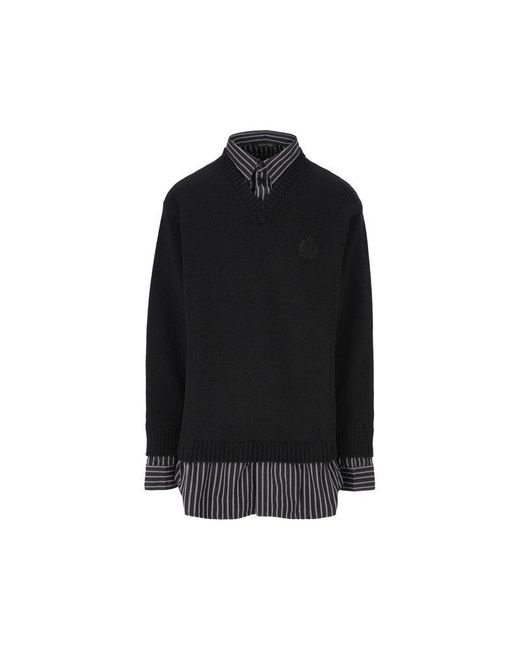 Balenciaga Layered Knit Sweater in Black for Men | Lyst