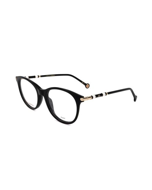 Carolina Herrera Black Round Frame Optical Glasses
