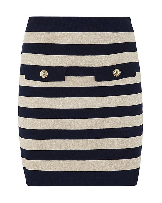 MICHAEL Michael Kors Blue Striped Knitted Mini Skirt