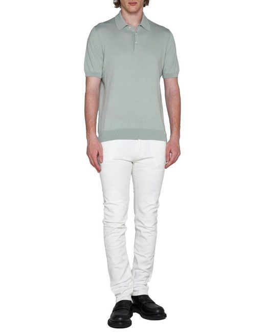 PT Torino White Slim Fit Jeans for men