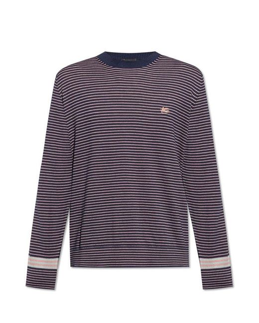 Etro Purple Striped Pattern Sweater, for men