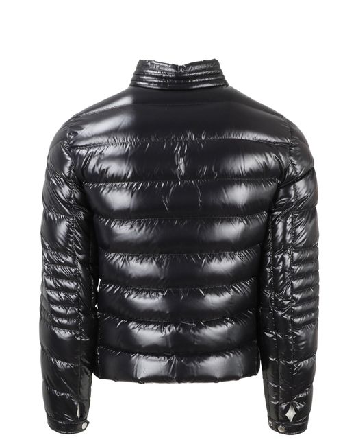 Moncler Baunard Zipped Biker Jacket in Black for Men | Lyst