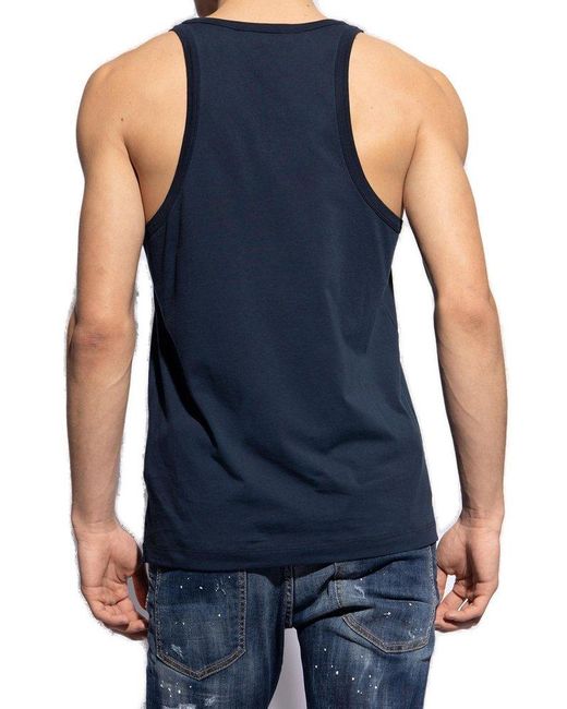 DSquared² Blue Printed Top, for men