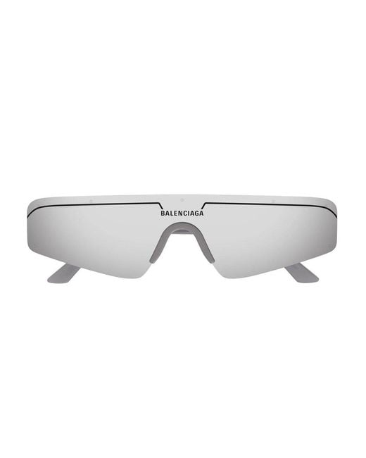 Balenciaga Gray Ski Rectangular Frame Sunglasses