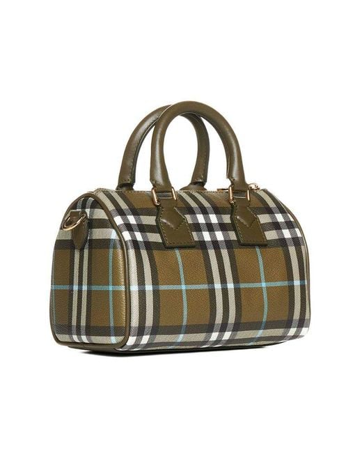 Burberry Green Mini Vintage Check-print Bowling Bag