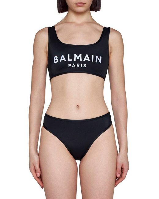 Balmain Black Embroide Bikini