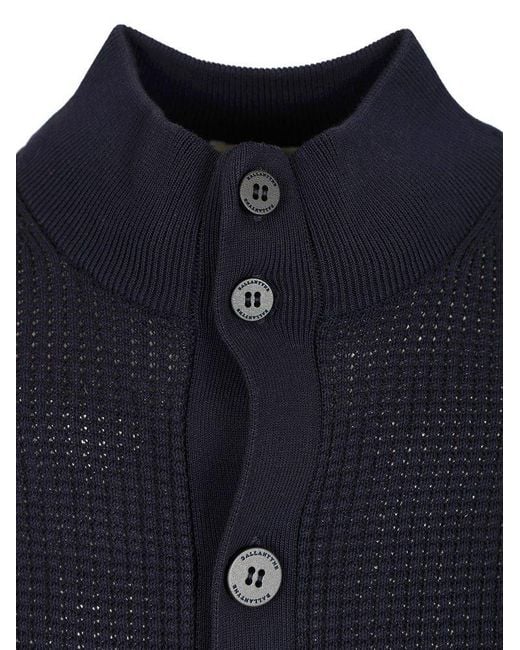 Ballantyne Blue Buttoned Knitted Cardigan for men