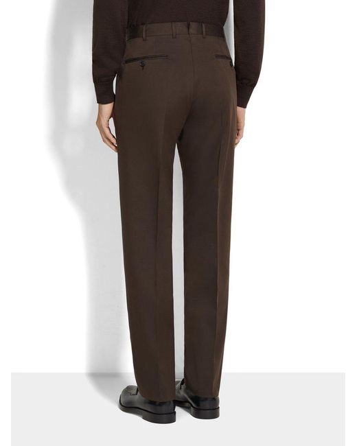 Zegna Multicolor Dark Centoventimila Cotton And Wool Pants for men