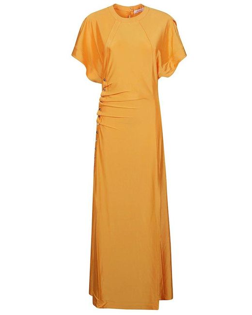 Rabanne Orange Crewneck Short-sleeved Dress