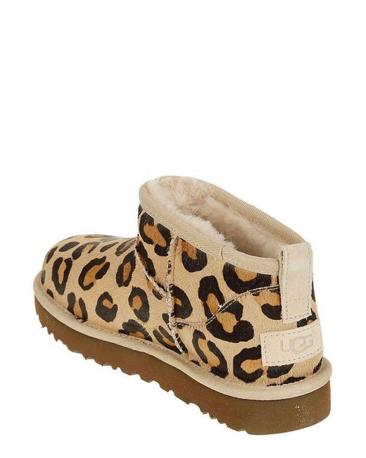 Ugg Brown All-over Leopard-printed Ankle Boots