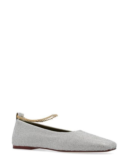MARIA LUCA White Chain Detail Flat Shoes