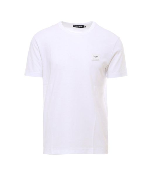 Dolce & Gabbana White Logo Patch T-shirt for men